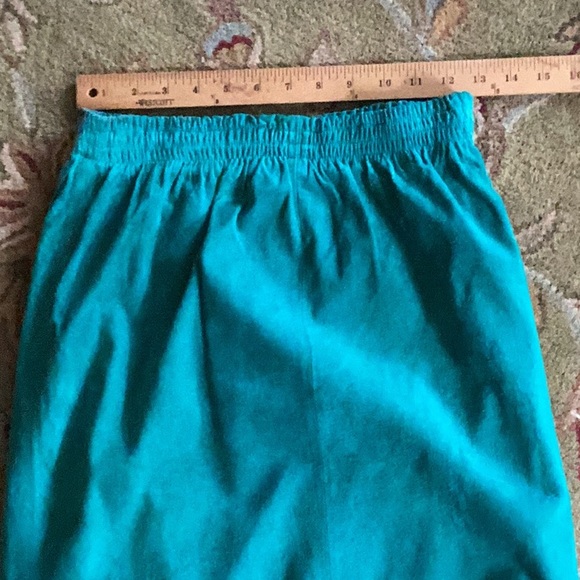 🗽TURQUOISE Suede LEATHER Vintage Skirt MAXI COOL  Sz Medium - Picture 4 of 16